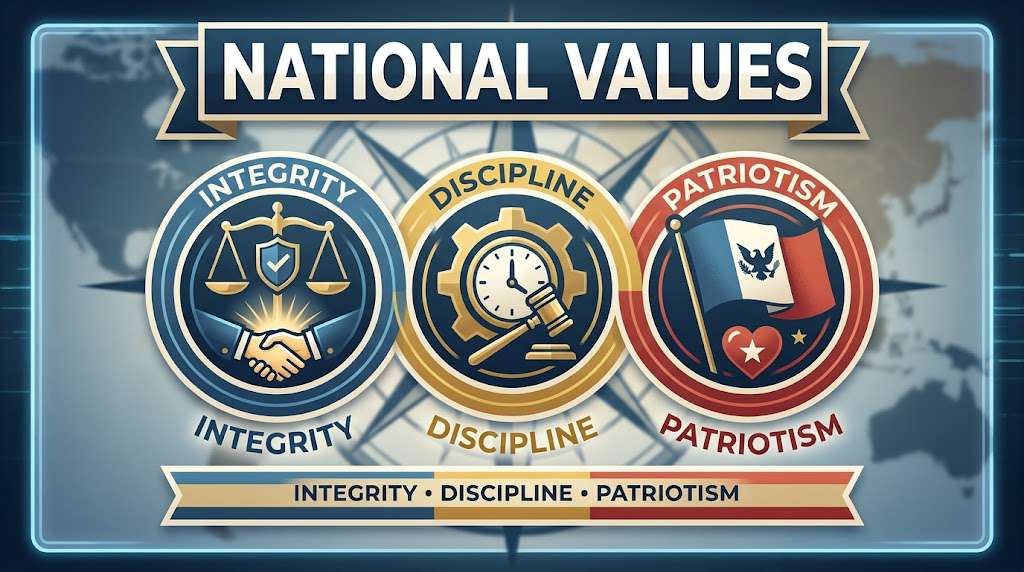 National Values: Integrity, Discipline, and Patriotism